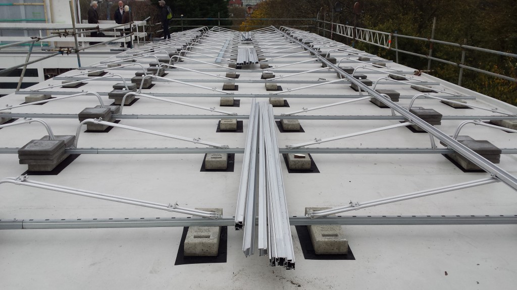 One of four framing systems on the Park Gate roof