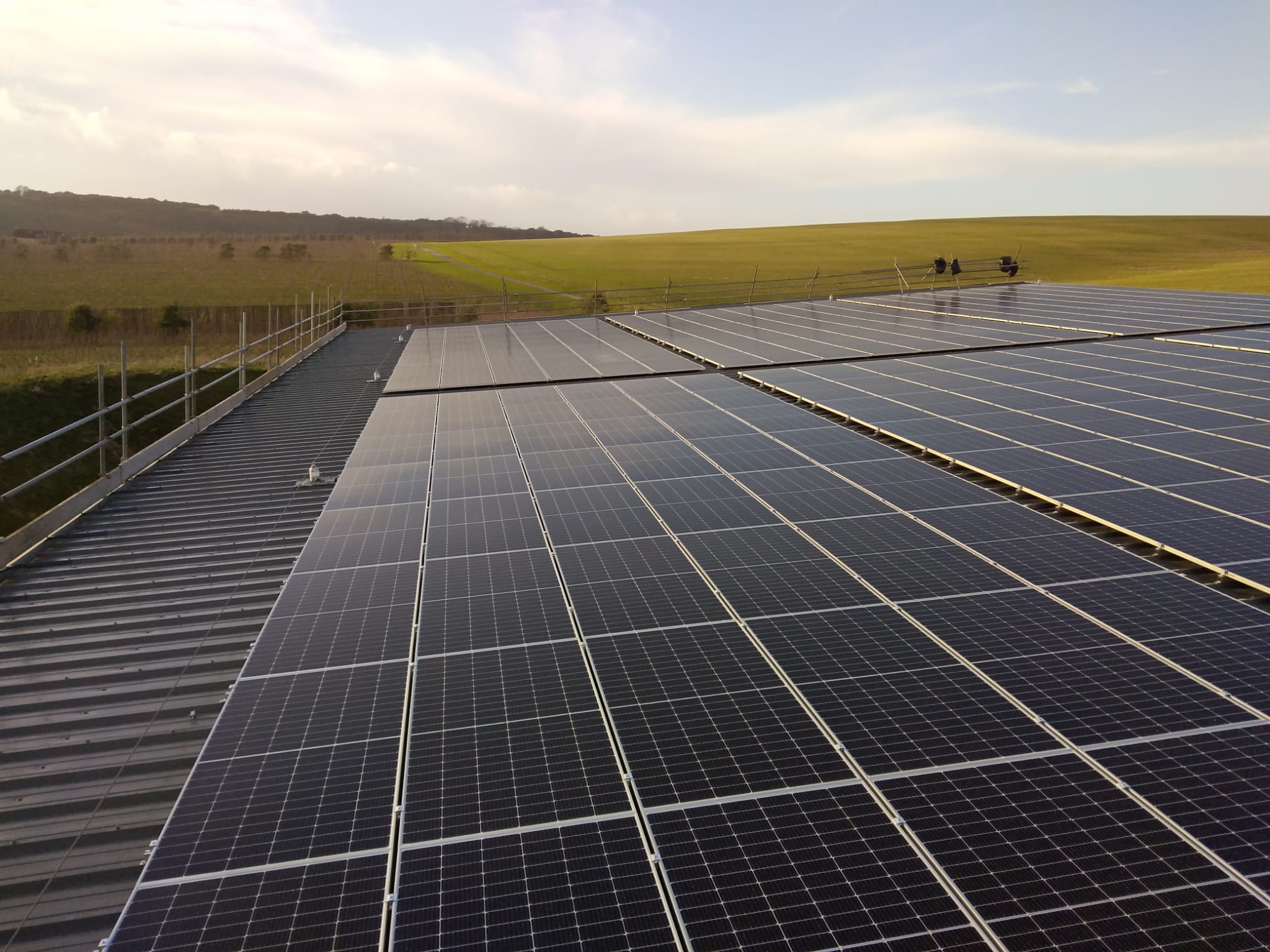 Brighton Energy Coop Solar Panels at Rathfinny Wine Estate in Alfriston Rooftop solar panels