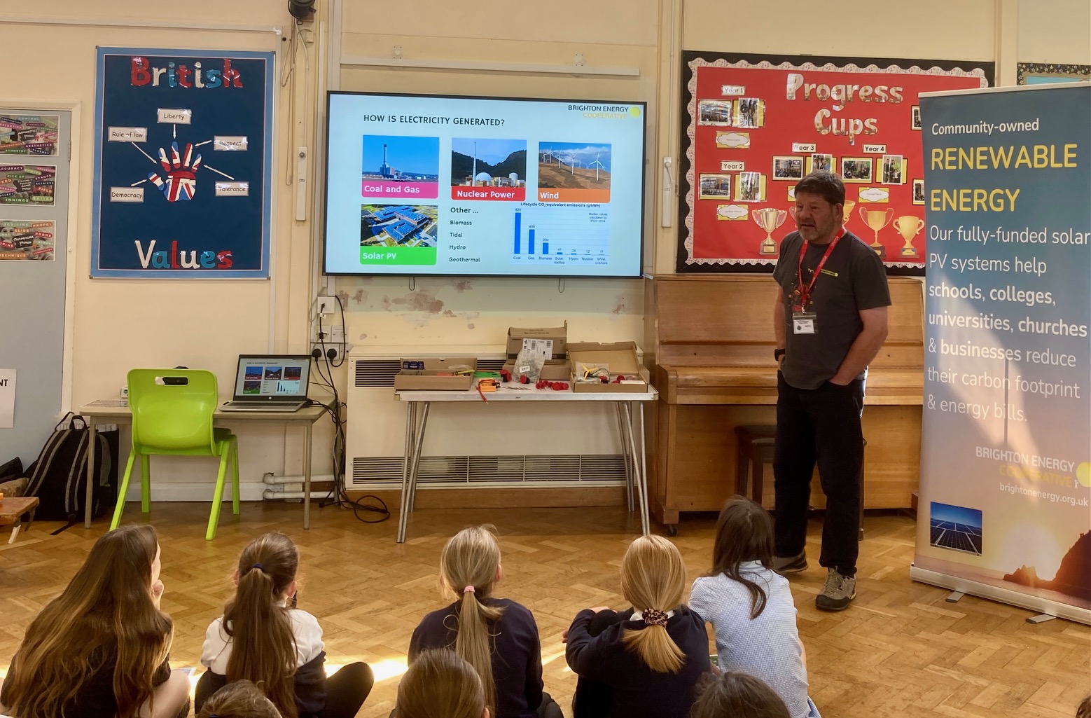 Denton Primary Year 5 Newhaven 7 May 2025 Genfit wiring Brighton Energy inverters Newhaven Port